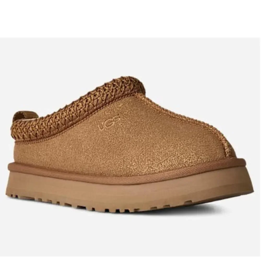 UGG Tazz Dazzle 1174130K-CHE Slipper Kids US 2 Chestnut Suede Slip On ZOGG3595